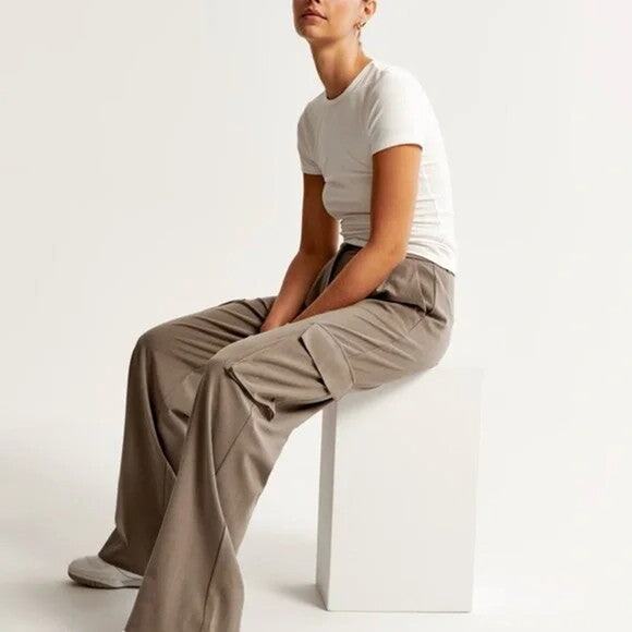 Abercrombie & Fitch Af Sloane Lightweight Tailored Cargo Pant - 30 Brown - Picture 4 of 6